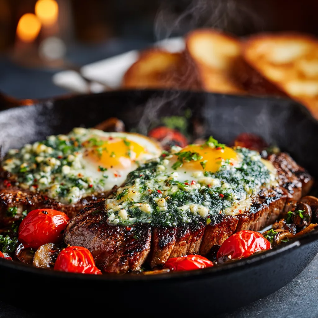 Garlic Butter Steak Breakfast Skillet