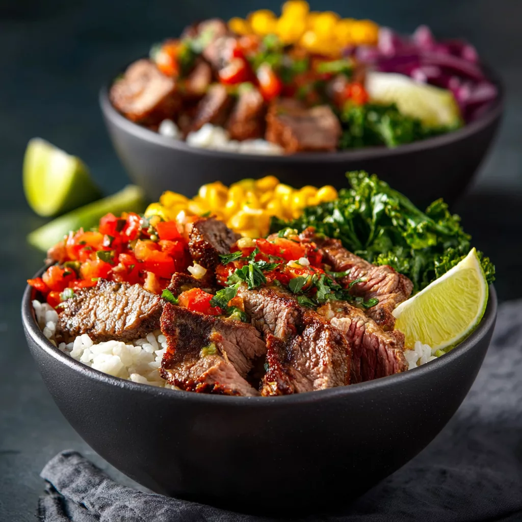 Wholesome Burrito Bowls with Savory Steak