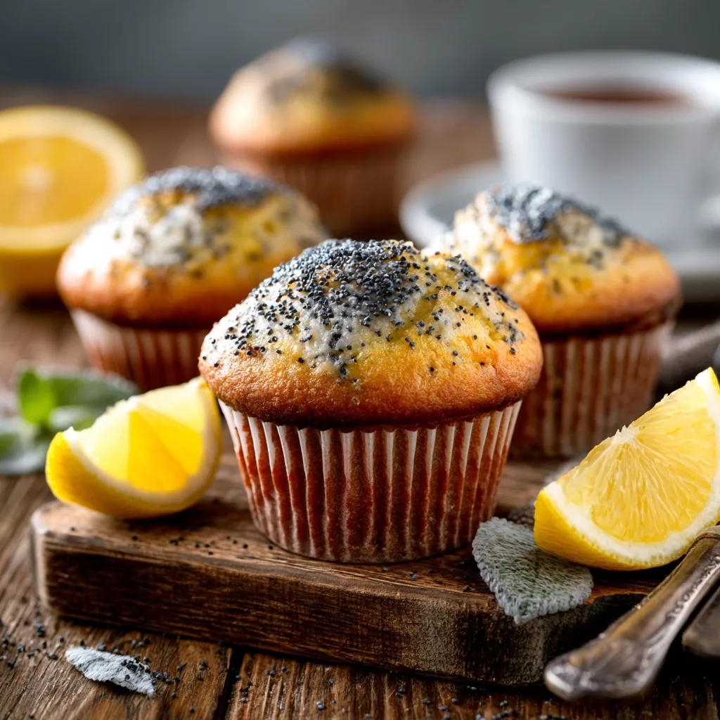 Lemon Poppy Seed Muffins Bakery Style