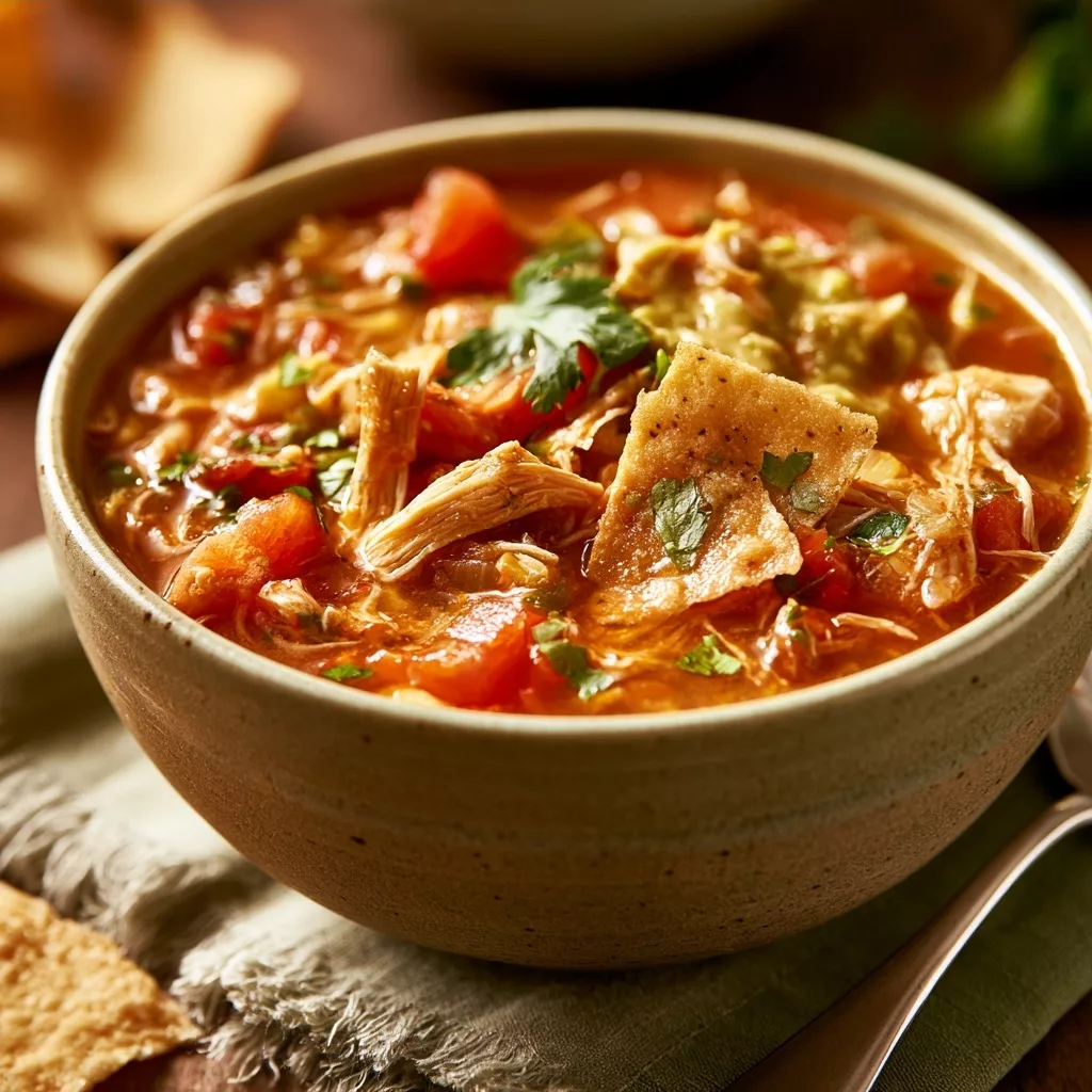 Easy Slow Cooker Chicken Tortilla Soup