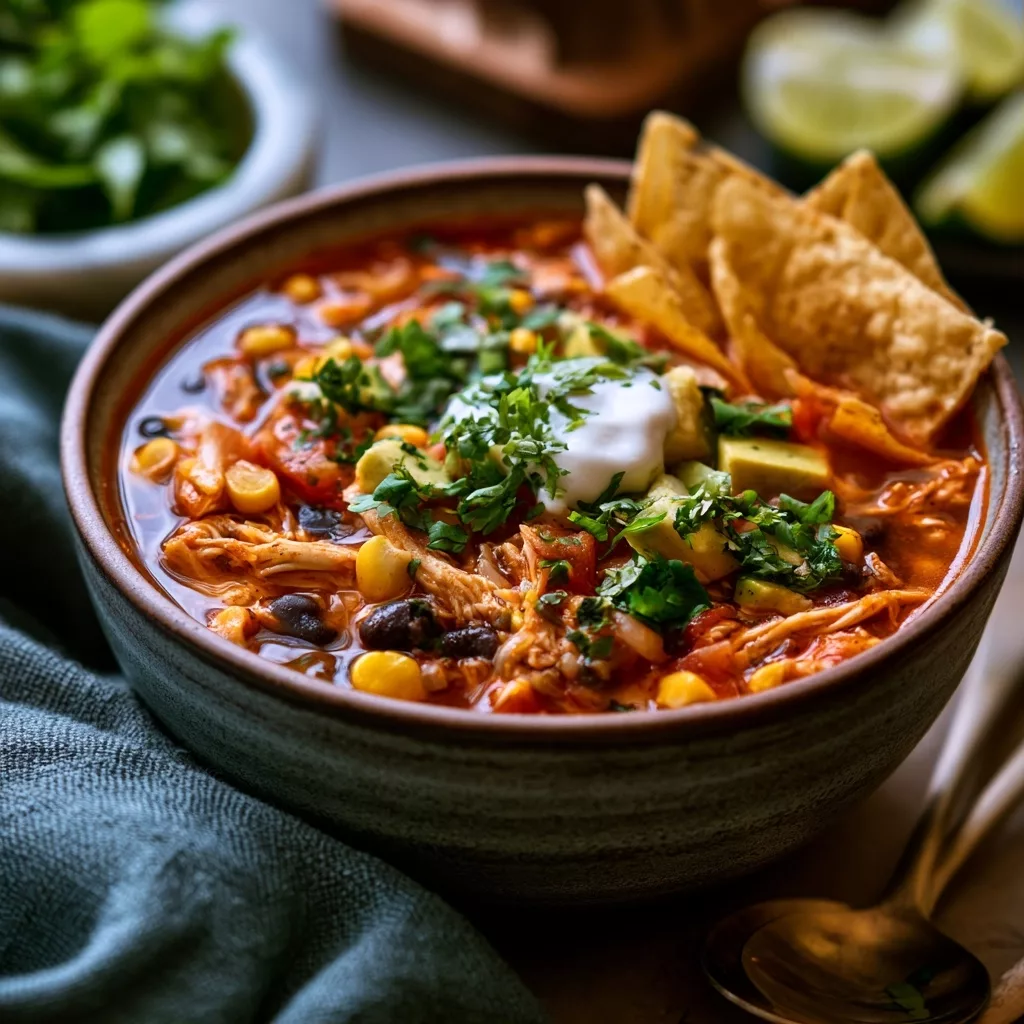 Easy Crock Pot Chicken Tortilla Soup