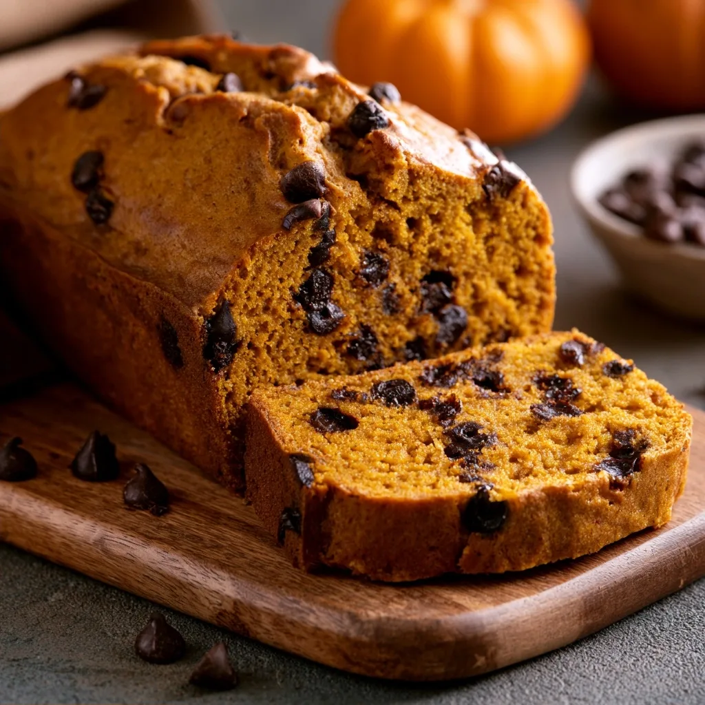 Soft Pumpkin Chocolate Chip Bread