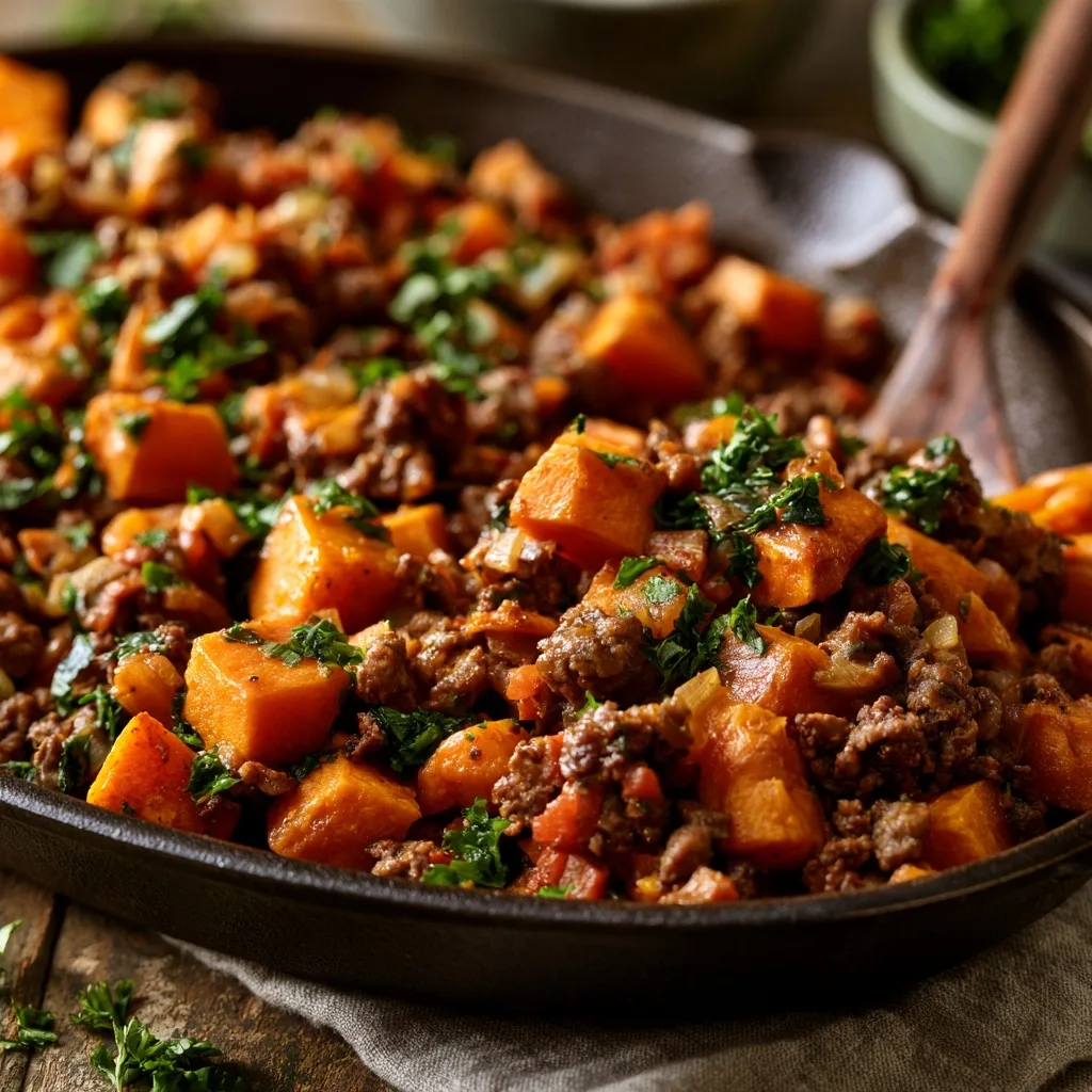 Ground Beef Sweet Potato Skillet (Easy & Delicious)