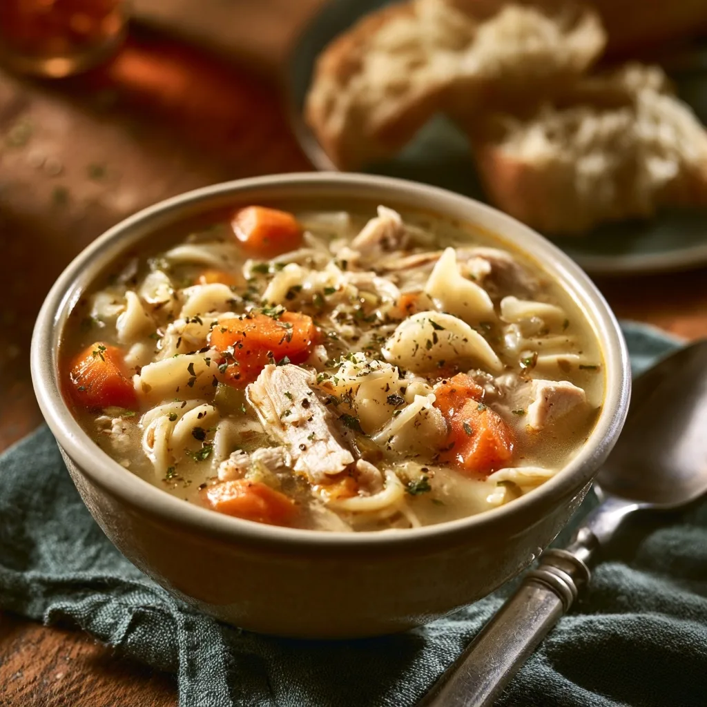Crockpot Turkey Noodle Soup - FlirtyFood
